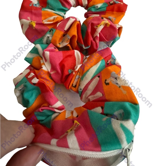 Harry Styles costume 2 zipper hair scrunchie hand made USA cotton brights NWT - Picture 2 of 4